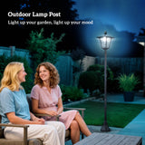 Steel 1.6m Tall Sensor Dimmable LED Garden Solar Powered Post Lamp - Velmora
