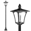 Steel 1.6m Tall Sensor Dimmable LED Garden Solar Powered Post Lamp - Velmora