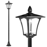Steel 1.6m Tall Sensor Dimmable LED Garden Solar Powered Post Lamp - Velmora