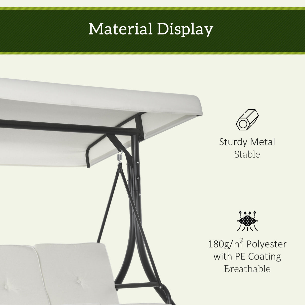 Steel 2 in 1 Convertible 3 Seater Garden Lounger Swing Chair Bed With Canopy - Velmora