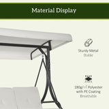 Steel 2 in 1 Convertible 3 Seater Garden Lounger Swing Chair Bed With Canopy - Velmora