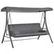 Steel 2 in 1 Convertible 3 Seater Garden Lounger Swing Chair Bed With Cushion - Velmora