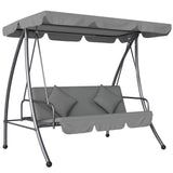 Steel 2 in 1 Convertible 3 Seater Garden Lounger Swing Chair Bed - Velmora