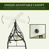 Steel 2 in 1 Garden 3 Seater Swing Seat Chair With Adjustable Canopy - Velmora