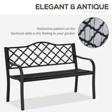 Steel 2 Seater Garden Bench Antique Loveseat for Yard - Velmora
