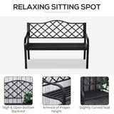Steel 2 Seater Garden Bench Antique Loveseat for Yard - Velmora
