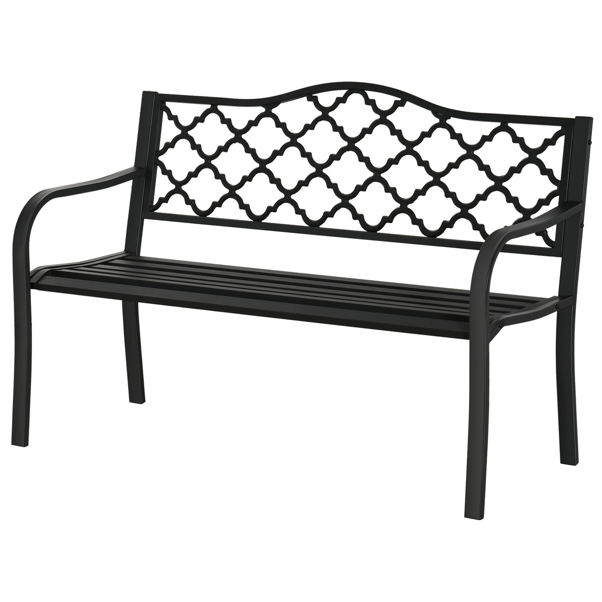 Steel 2 Seater Garden Bench Antique Loveseat for Yard - Velmora