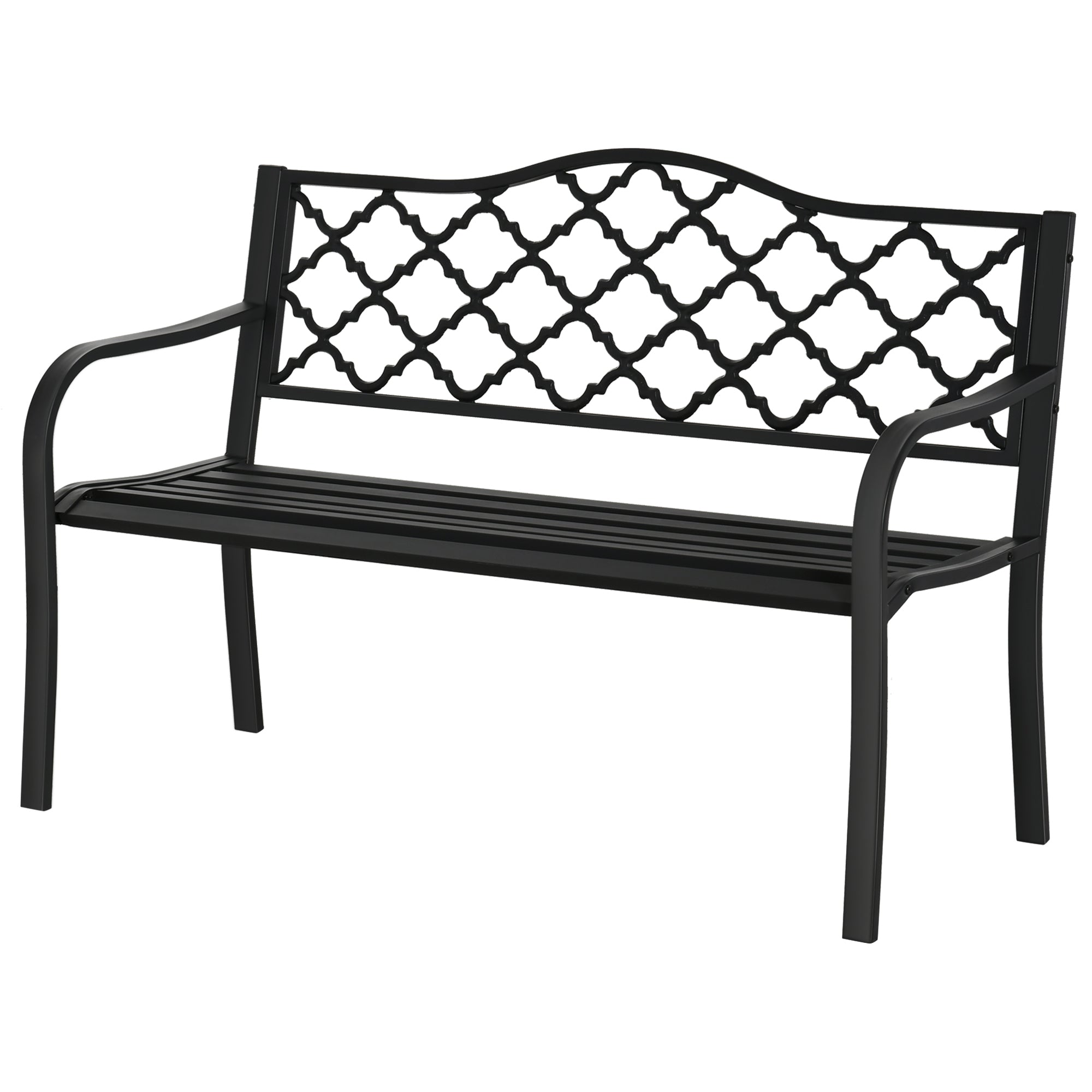 Steel 2 Seater Garden Bench Antique Loveseat for Yard - Velmora