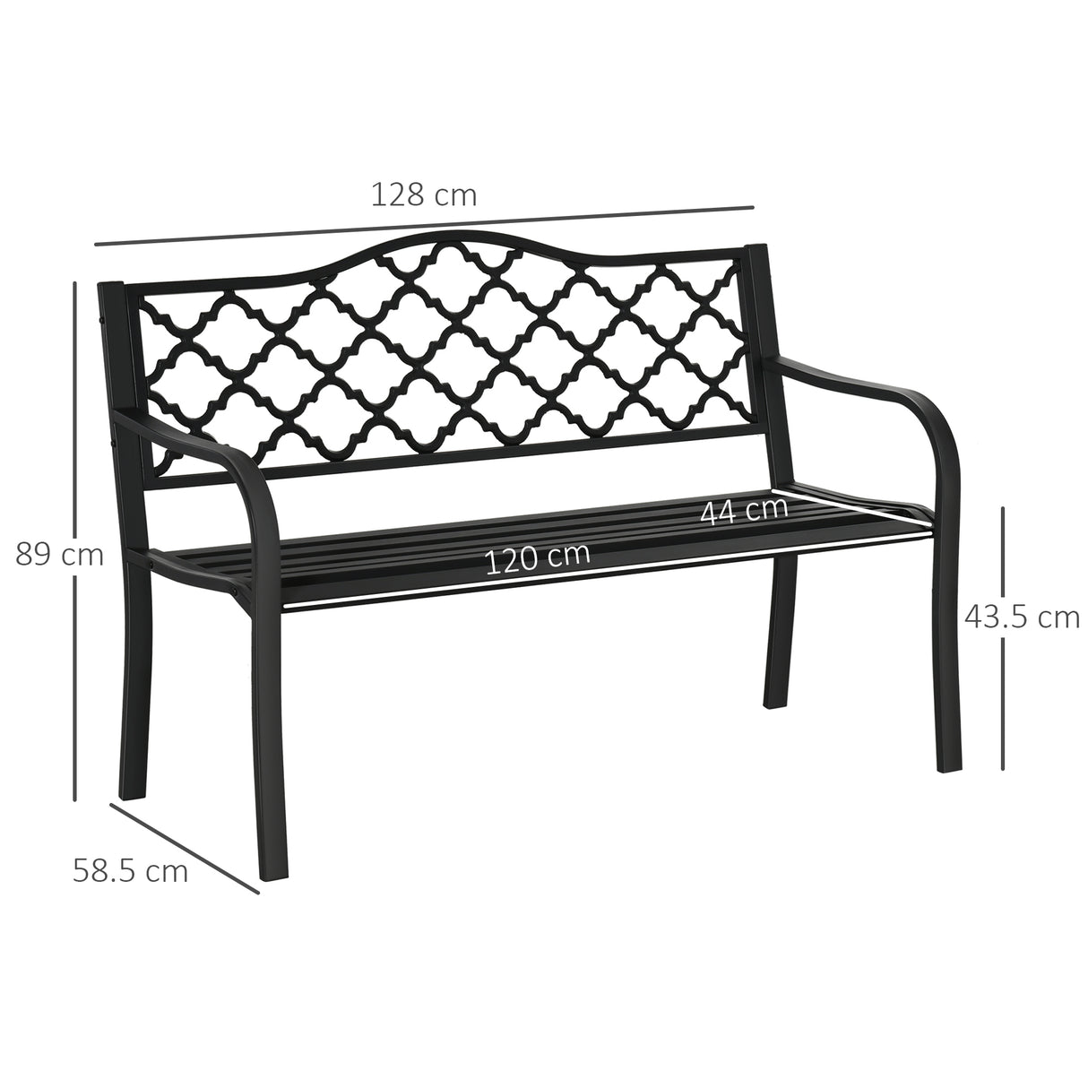 Steel 2 Seater Garden Bench Antique Loveseat for Yard - Velmora