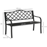 Steel 2 Seater Garden Bench Antique Loveseat for Yard - Velmora