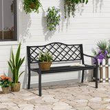 Steel 2 Seater Garden Bench Antique Loveseat for Yard - Velmora