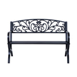 Steel 2 Seater Garden Bench for Patio Backyard - Velmora