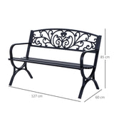 Steel 2 Seater Garden Bench for Patio Backyard - Velmora