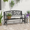 Steel 2 Seater Garden Bench for Patio Backyard - Velmora