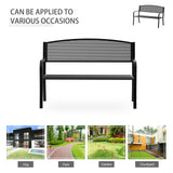 Steel 2 Seater Garden Bench Outdoor Patio - Velmora