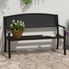 Steel 2 Seater Garden Bench Outdoor Patio - Velmora