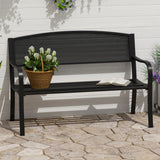 Steel 2 Seater Garden Bench Outdoor Patio - Velmora