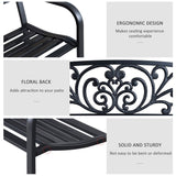 Steel 2 Seater Garden Bench - Velmora