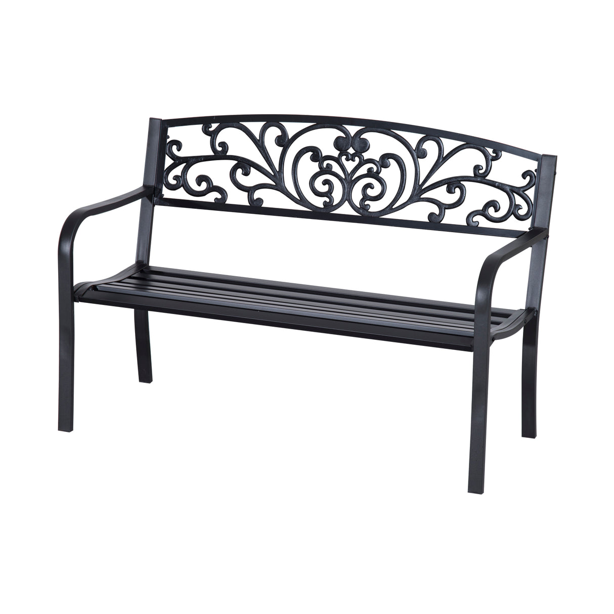 Steel 2 Seater Garden Bench - Velmora