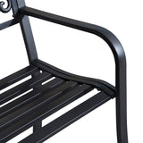 Steel 2 Seater Garden Bench - Velmora