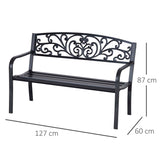 Steel 2 Seater Garden Bench - Velmora