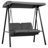 Steel 2 Seater Garden Swing Bench With Adjustable Canopy - Velmora