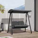 Steel 2 Seater Garden Swing Bench With Adjustable Canopy - Velmora