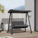 Steel 2 Seater Garden Swing Bench With Adjustable Canopy - Velmora