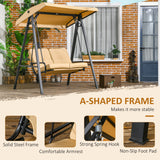 Steel 2 Seater Garden Swing Bench With Adjustable Canopy - Velmora