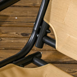 Steel 2 Seater Garden Swing Bench With Adjustable Canopy - Velmora