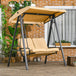 Steel 2 Seater Garden Swing Bench With Adjustable Canopy - Velmora