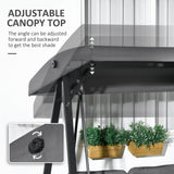 Steel 2 Seater Garden Swing Bench With Adjustable Canopy - Velmora