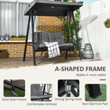Steel 2 Seater Garden Swing Bench With Adjustable Canopy - Velmora