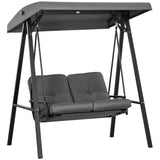 Steel 2 Seater Garden Swing Bench With Adjustable Canopy - Velmora