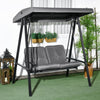 Steel 2 Seater Garden Swing Bench With Adjustable Canopy - Velmora