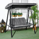 Steel 2 Seater Garden Swing Bench With Adjustable Canopy - Velmora