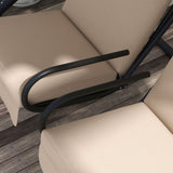 Steel 2 Seater Garden Swing Chair With Protective Canopy - Velmora