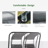 Steel 2 Seater Garden Swing Chair With Protective Canopy - Velmora