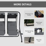Steel 2 Seater Garden Swing Chair With Protective Canopy - Velmora