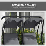 Steel 2 Seater Garden Swing Chair With Protective Canopy - Velmora
