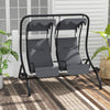 Steel 2 Seater Garden Swing Chair With Protective Canopy - Velmora