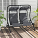 Steel 2 Seater Garden Swing Chair With Protective Canopy - Velmora