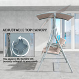 Steel 2 Seater Garden Swing Chair With Tilting Canopy And Double Padded Seats - Velmora