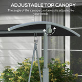 Steel 2 Seater Garden Swing Chair With Tilting Canopy And Double Padded Seats - Velmora