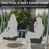 Steel 2 Seater Garden Swing Chair With Tilting Canopy And Double Padded Seats - Velmora