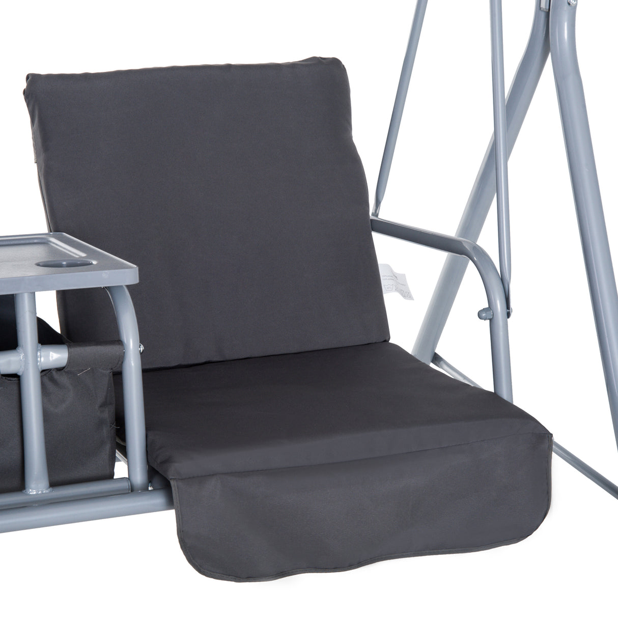 Steel 2 Seater Garden Swing Chair With Tilting Canopy And Double Padded Seats - Velmora