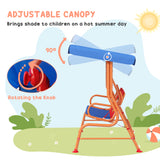 Steel 2 Seater Kids Garden Swing Bench With Adjustable Canopy - Velmora