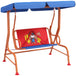 Steel 2 Seater Kids Garden Swing Bench With Adjustable Canopy - Velmora