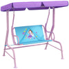 Steel 2 Seater Kids Garden Swing Bench With Adjustable Canopy - Velmora