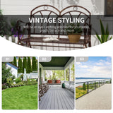 Steel 2 Seater Rocking Garden Bench Loveseat - Velmora